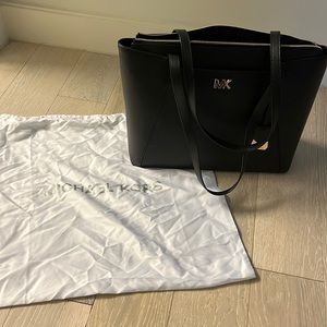 Michael Kors Black Purse, Gold Detail and Duster Bag